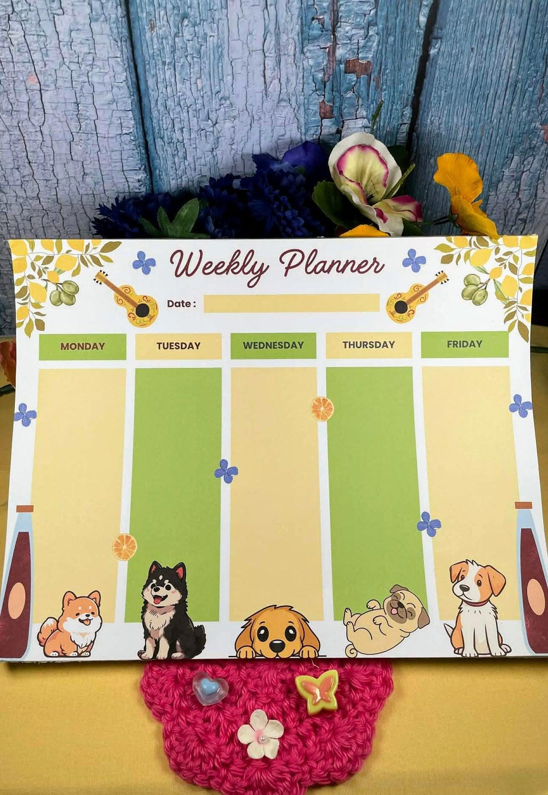 Italian Fun Weekly Planner Notepad 8.5&amp;quot; x 11&amp;quot; Autumnmist Boutique