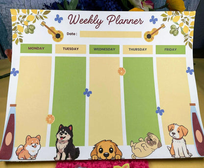 Italian Fun Weekly Planner Notepad 8.5&amp;quot; x 11&amp;quot; Autumnmist Boutique