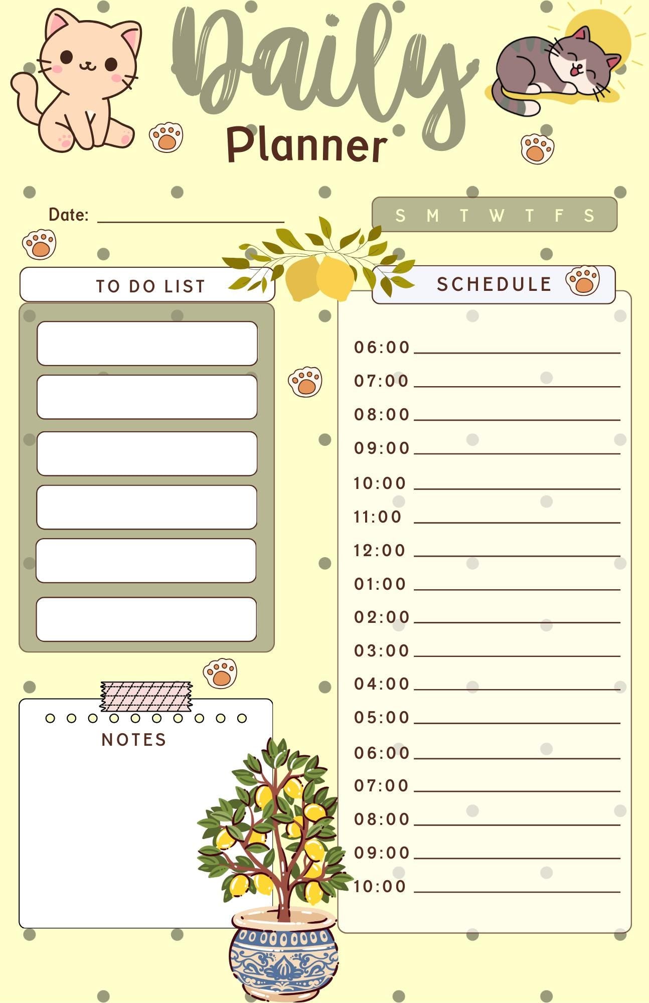Lemon Grove Daily Planner Notepad 5.5&amp;quot; x 8.5&amp;quot; Autumnmist Boutique
