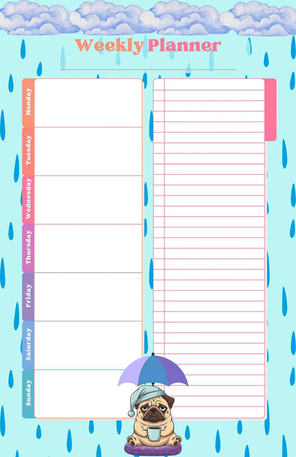 Rainy Dog Planner Notepad 5.5&amp;quot; x 8.5&amp;quot; - Autumnmist Boutique
