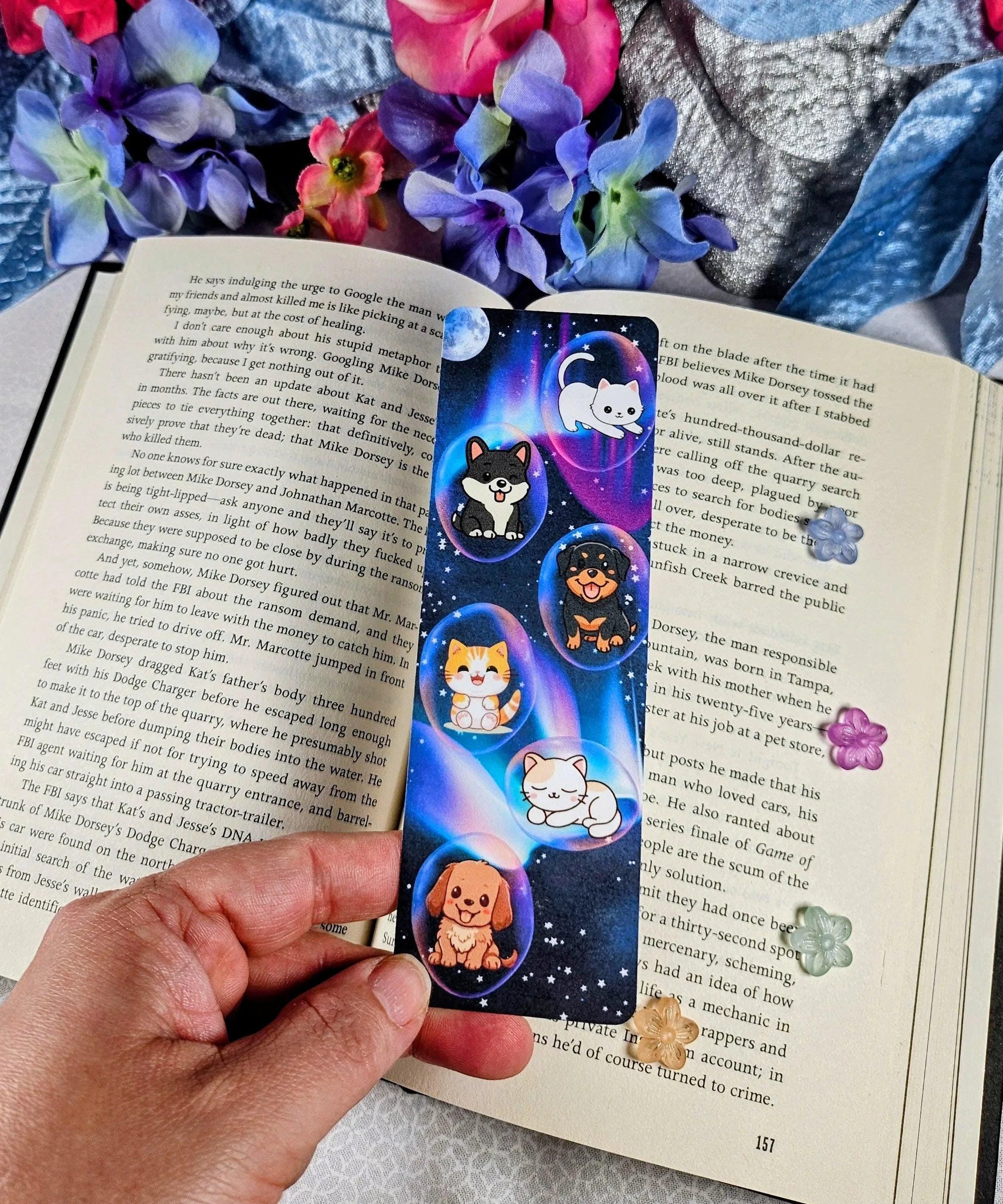 Cosmic Companions Laminated Bookmark - Autumnmist Boutique