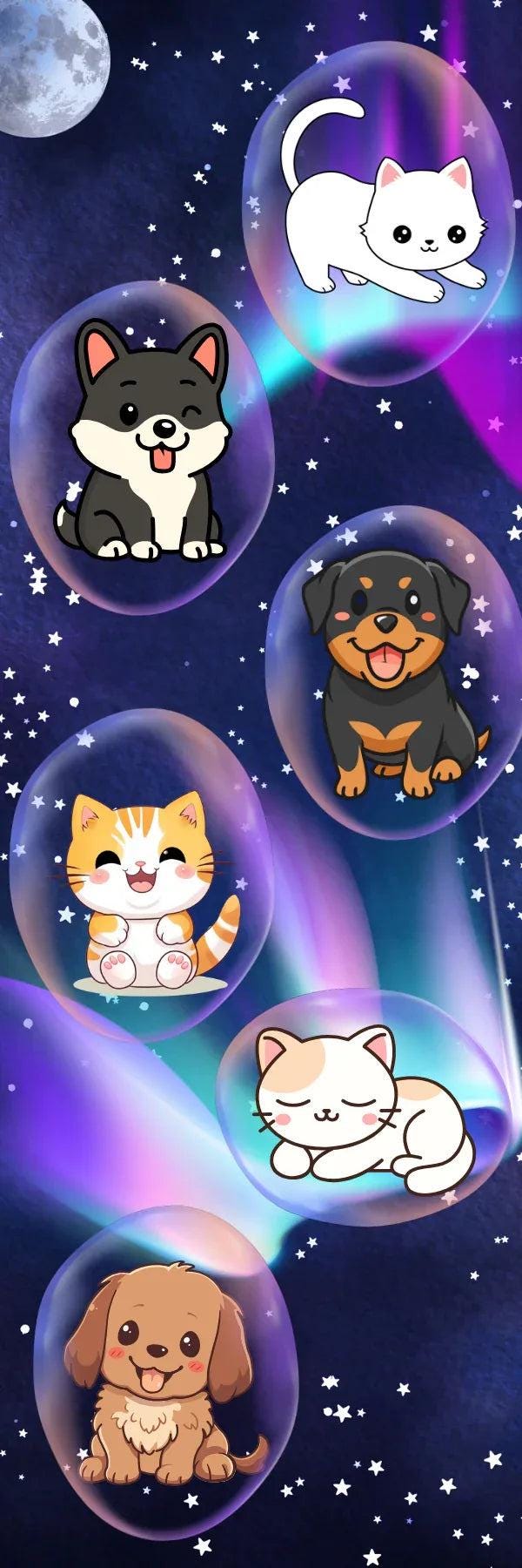 Cosmic Companions Laminated Bookmark - Autumnmist Boutique