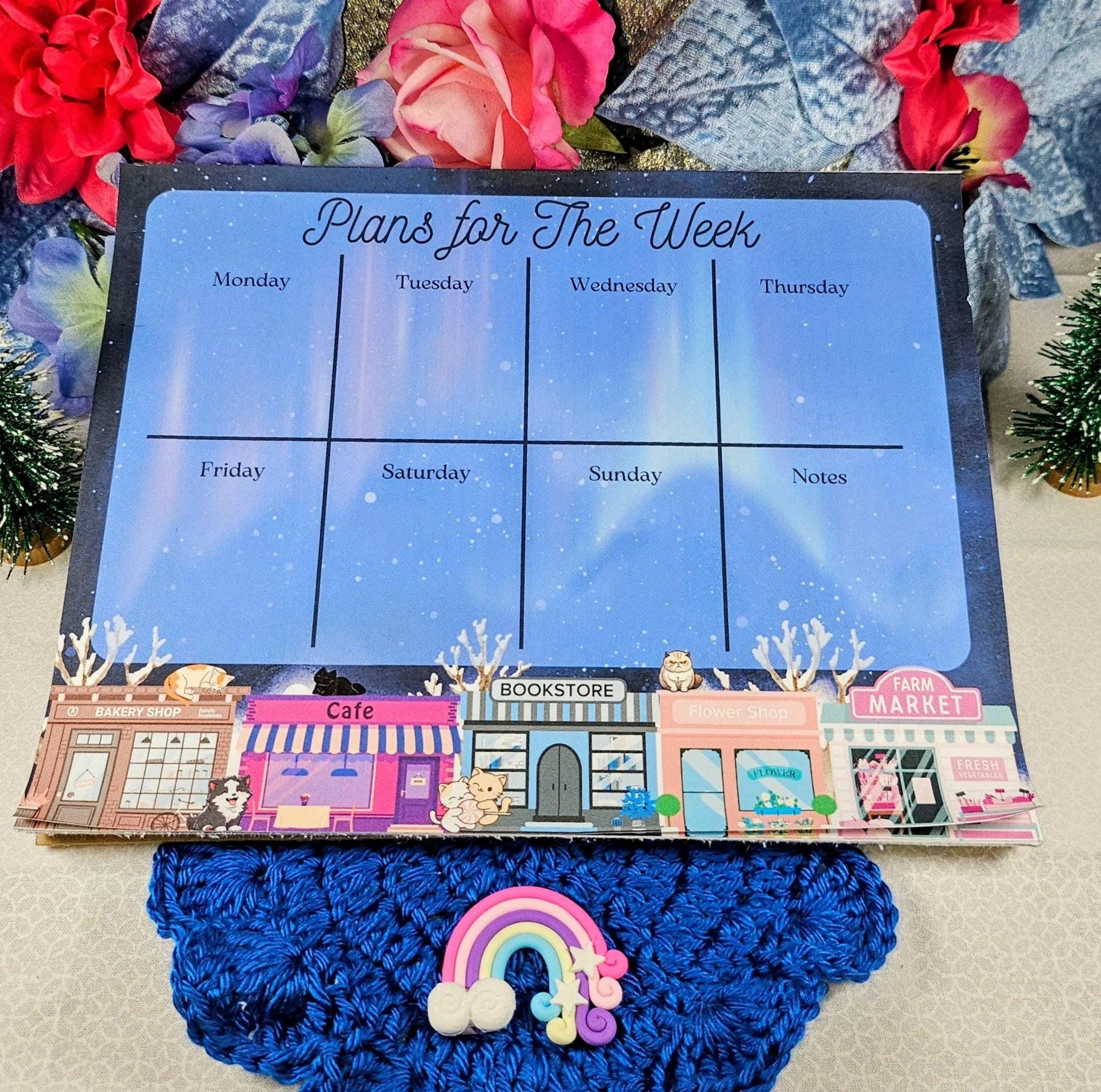 Main Street Winter Nights Large Planner Notepad 8.5&amp;quot; x 11&amp;quot; - Autumnmist Boutique