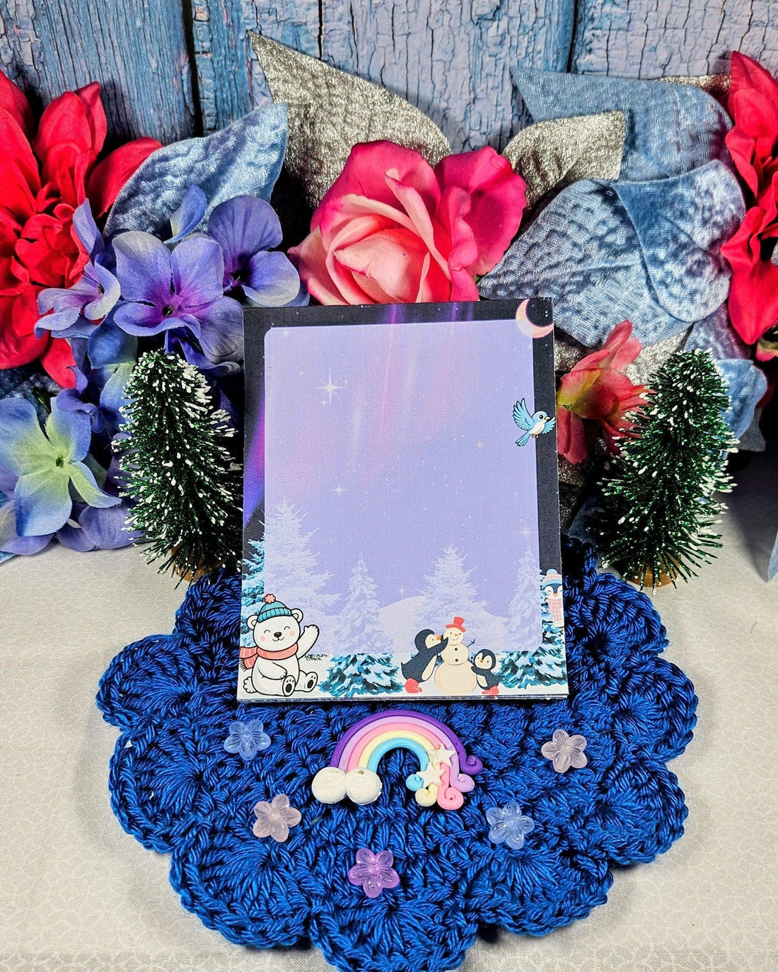 Winter Lights &amp; Snow Friends Notepad 4.25&amp;quot; x 5.5&amp;quot; - Autumnmist Boutique