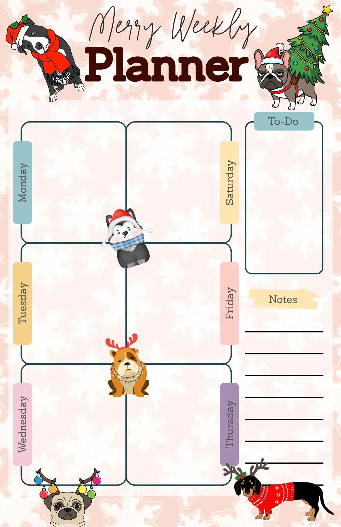 Deck the Paws Planner Notepad 5.5&amp;quot; x 8.5&amp;quot; - Autumnmist Boutique