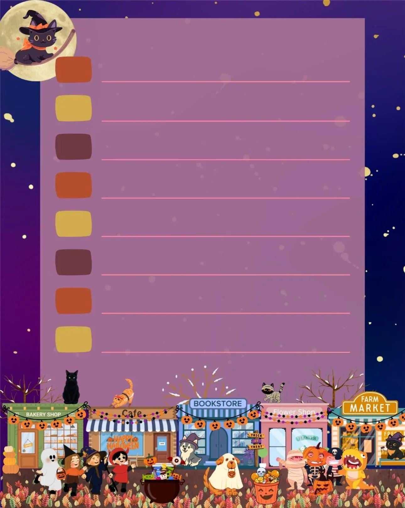 Main Street Halloween Edition Notepad 4.25&amp;quot; x 5.5&amp;quot; - Autumnmist Boutique