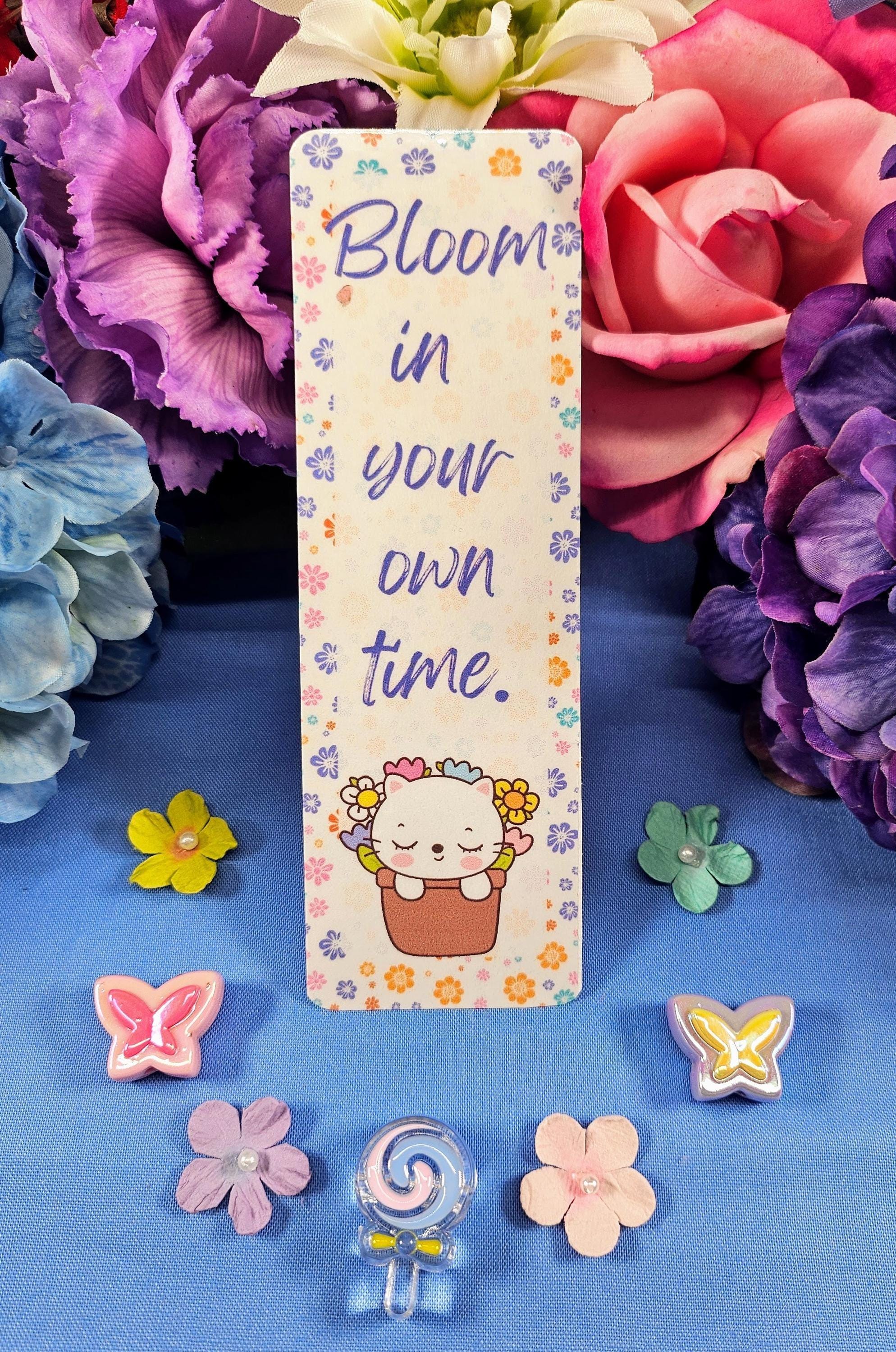 Paws and Petals Cat Laminated Bookmark - Autumnmist Boutique