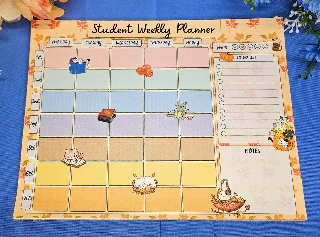 Pumpkin &amp; Paws Weekly Notepad 8.5&amp;quot; x 11&amp;quot; - Autumnmist Boutique