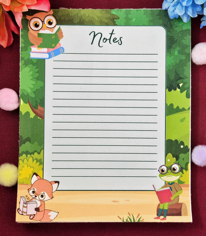 Forest Animal Reading Notepad 4.25&amp;quot; x 5.5&amp;quot; - Autumnmist Boutique