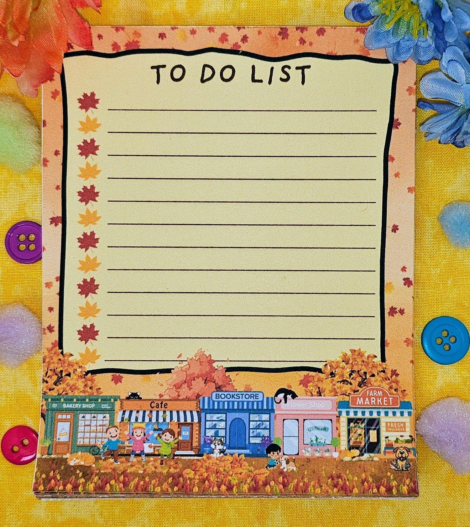 Main Street Autumn Edition To Do Notepad 4.25&amp;quot; x 5.5&amp;quot; - Autumnmist Boutique