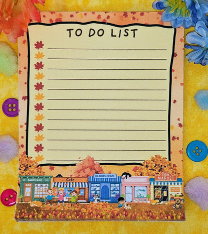 Main Street Autumn Edition To Do Notepad 4.25&amp;quot; x 5.5&amp;quot; - Autumnmist Boutique