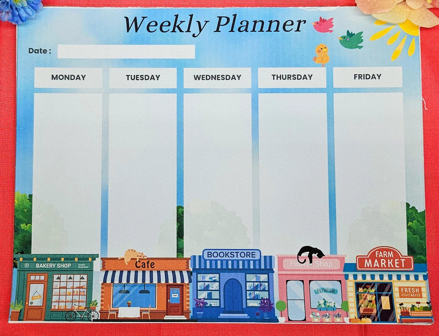 Main Street Weekly Planner Notepad 8.5&amp;quot; x 11&amp;quot; - Autumnmist Boutique