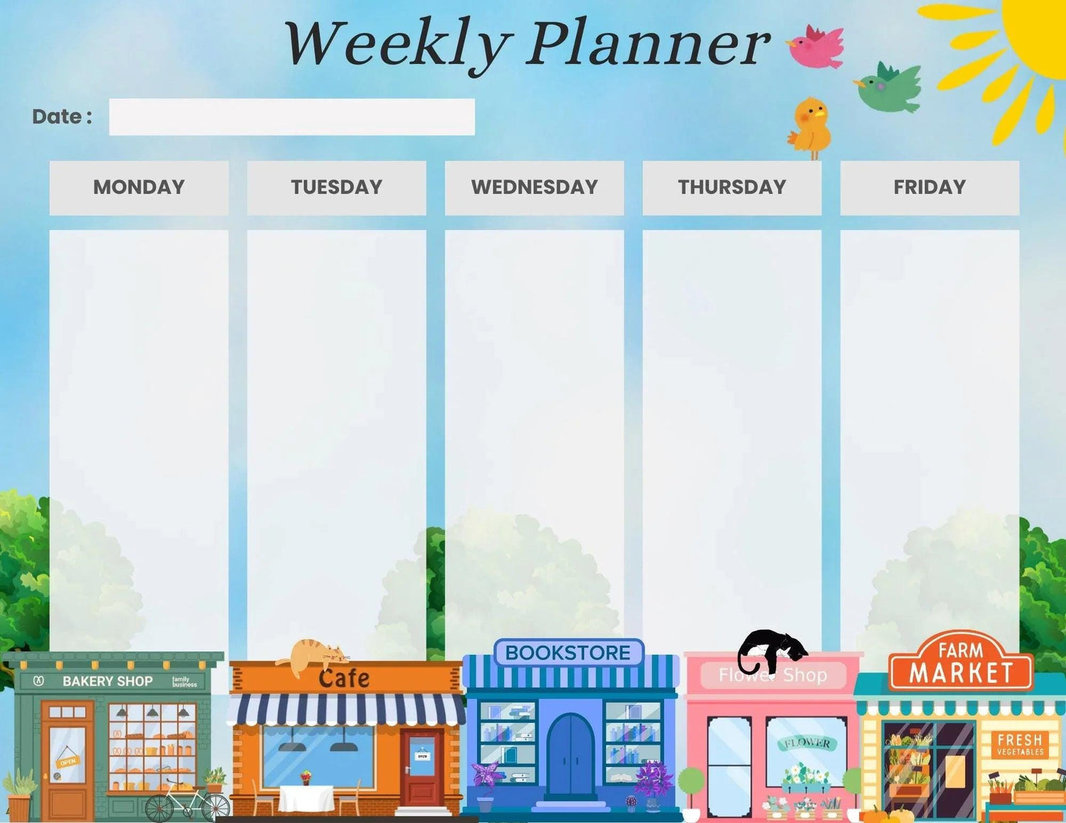 Main Street Weekly Planner Notepad 8.5&amp;quot; x 11&amp;quot; - Autumnmist Boutique