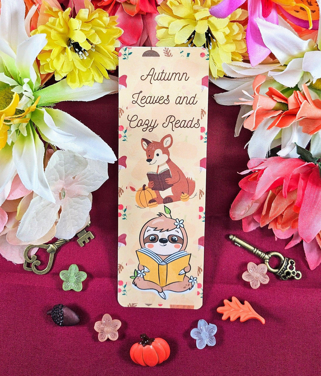 Woodland Friends Reading Laminated Bookmark - Autumnmist Boutique