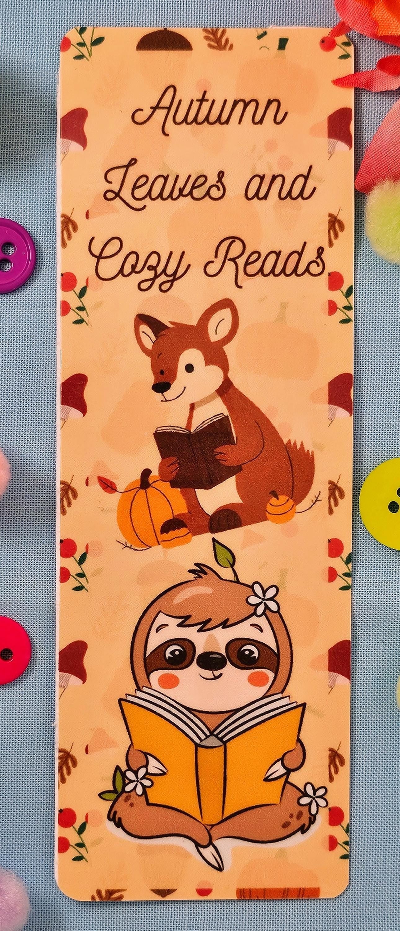 Woodland Friends Reading Laminated Bookmark - Autumnmist Boutique