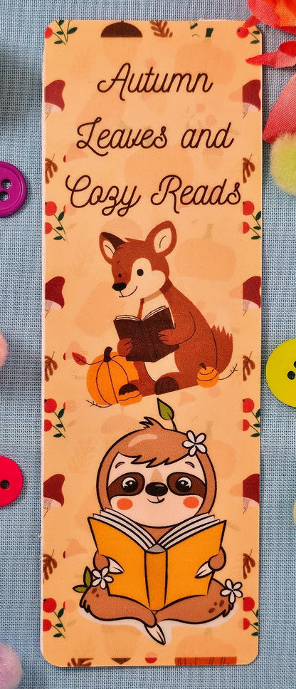 Woodland Friends Reading Laminated Bookmark - Autumnmist Boutique