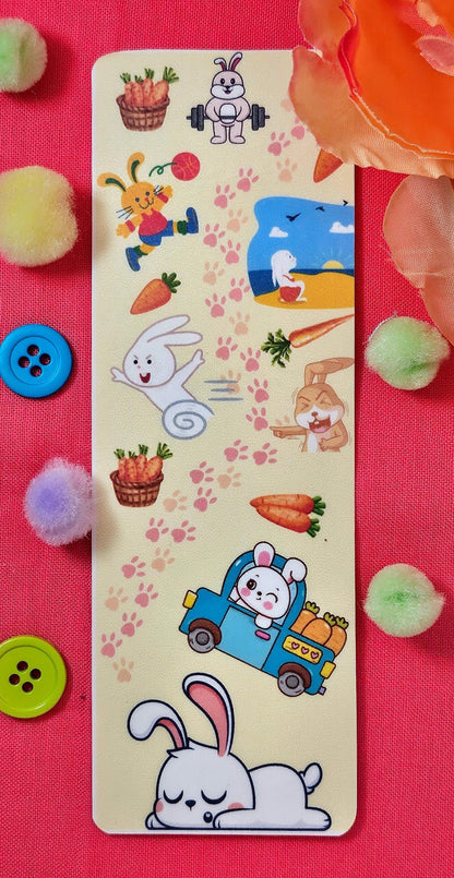 Bunny Carrot Fueled Adventures Laminated Bookmark - Autumnmist Boutique