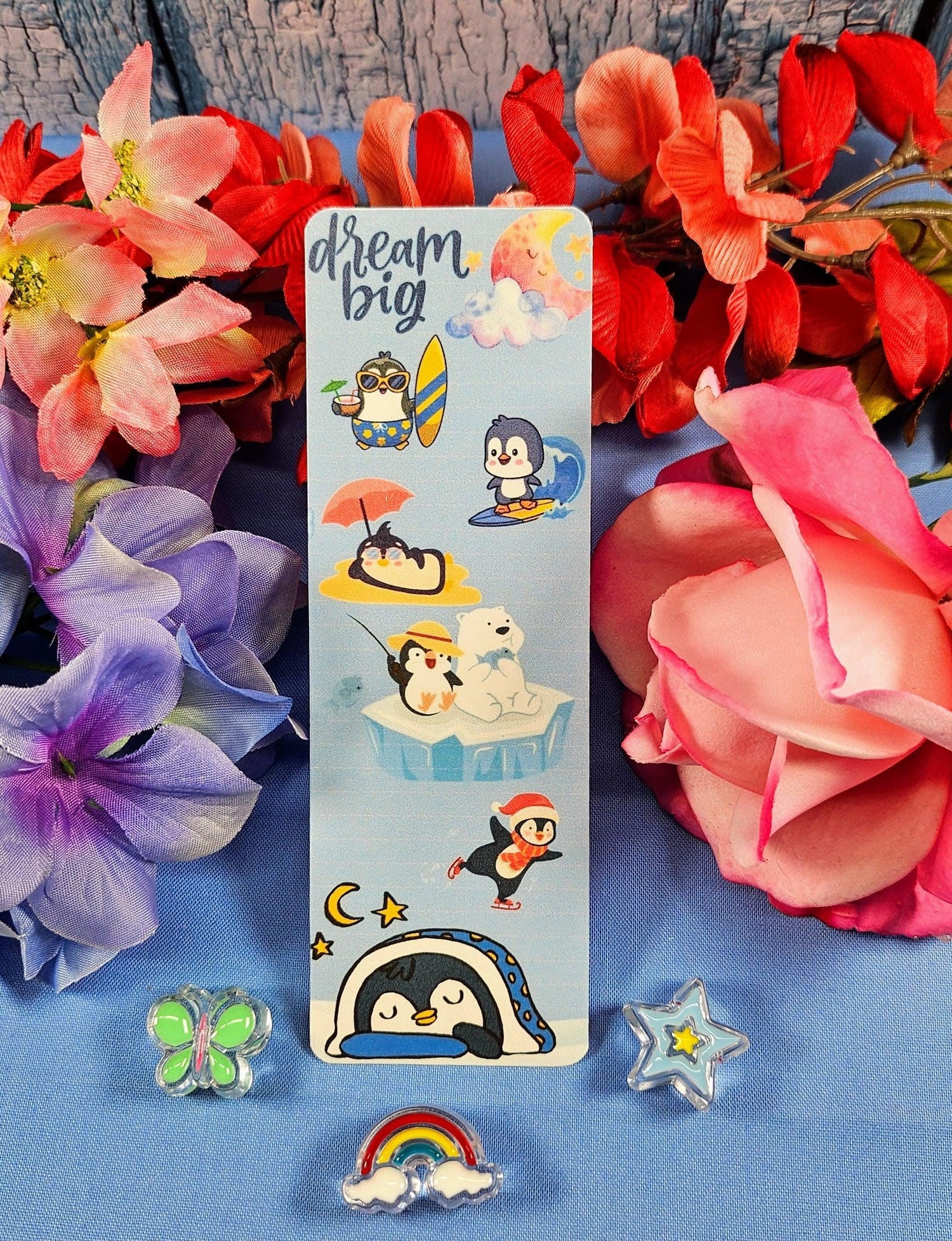 Penguin Adventure Dream Laminated Bookmark - Autumnmist Boutique
