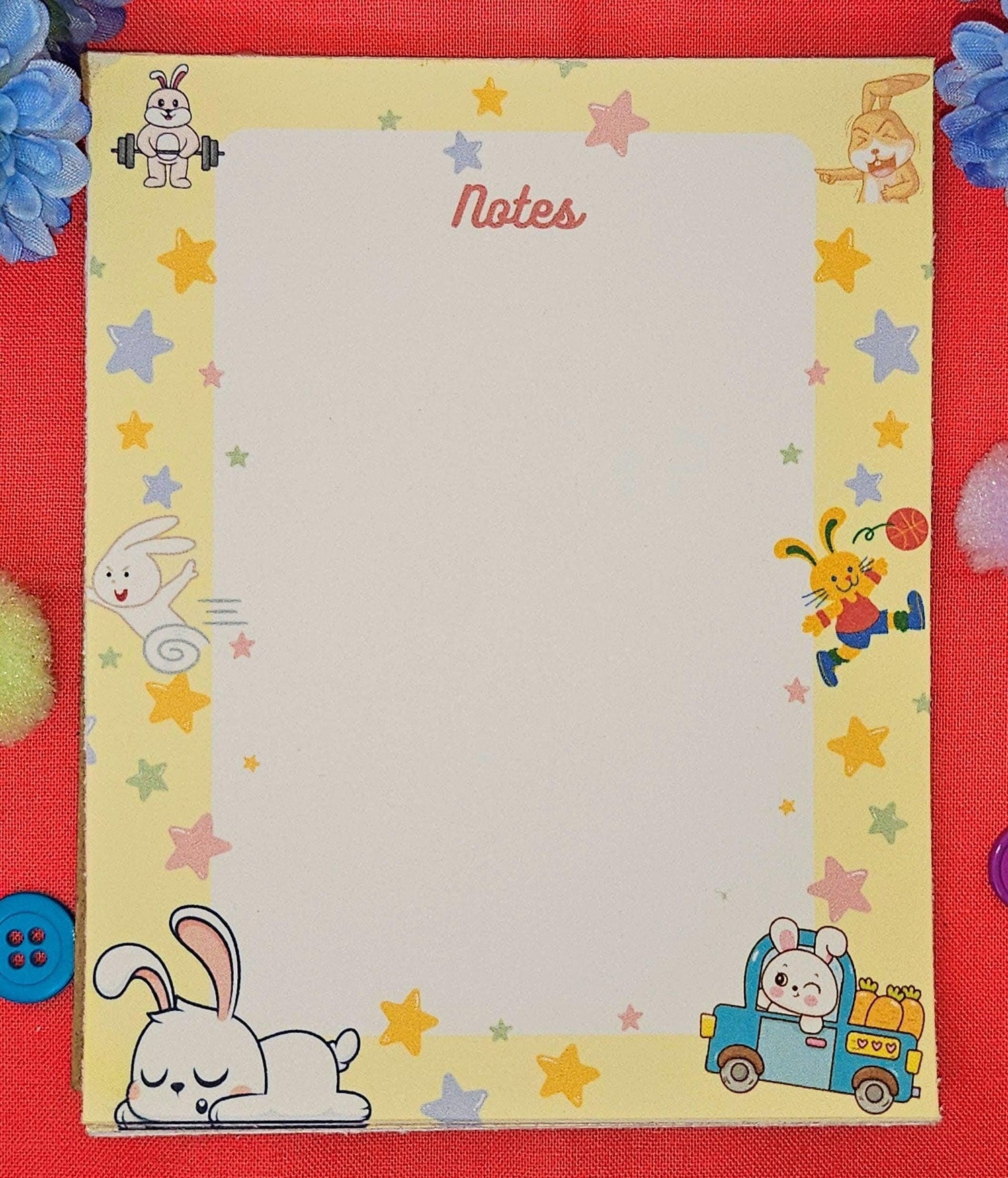 Bunny Carrot Fueled Adventures Notepad 4.25&amp;quot; x 5.5&amp;quot; - Autumnmist Boutique