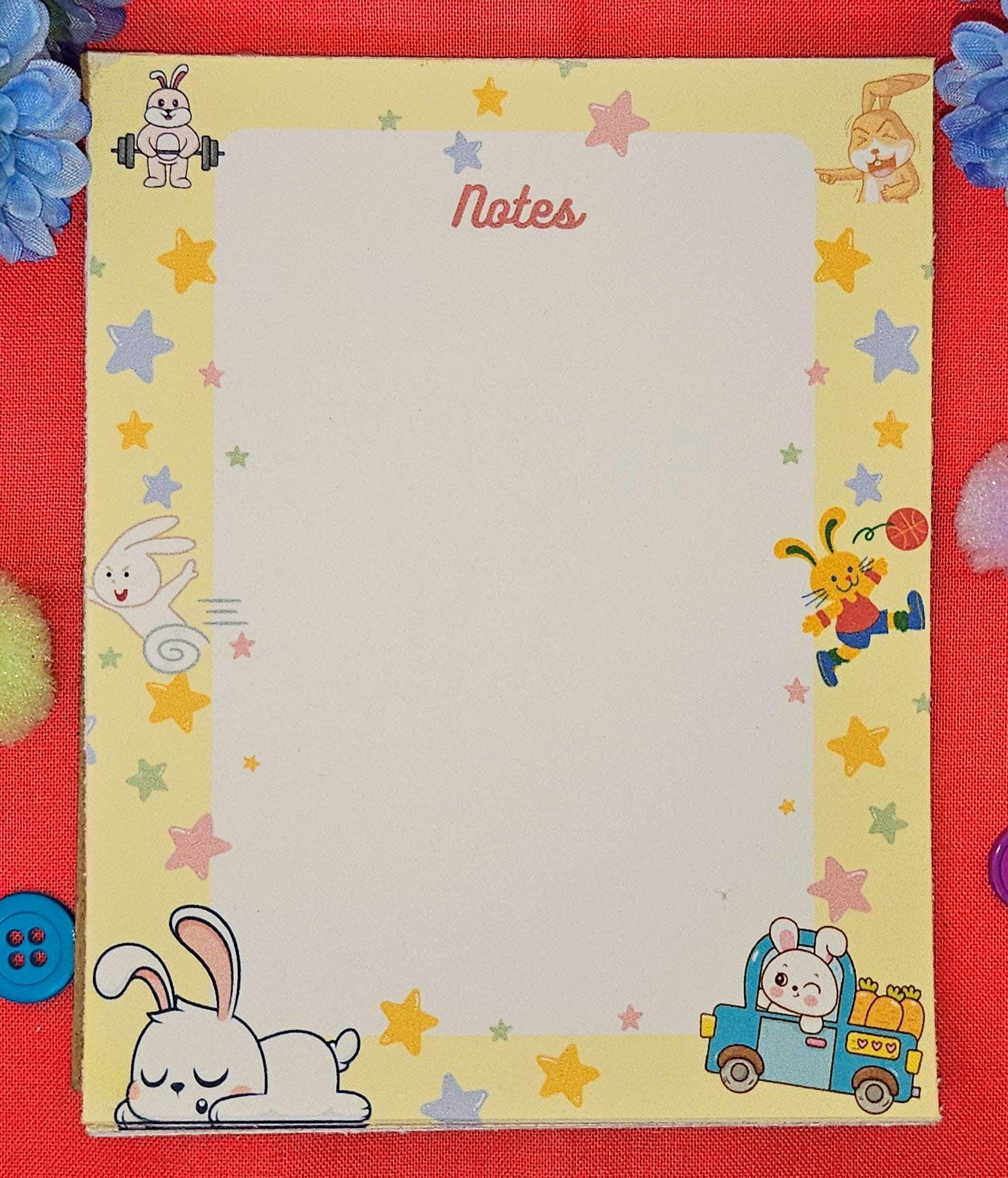 Bunny Carrot Fueled Adventures Notepad 4.25&amp;quot; x 5.5&amp;quot; - Autumnmist Boutique