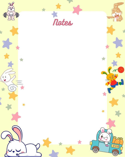 Bunny Carrot Fueled Adventures Notepad 4.25&amp;quot; x 5.5&amp;quot; - Autumnmist Boutique