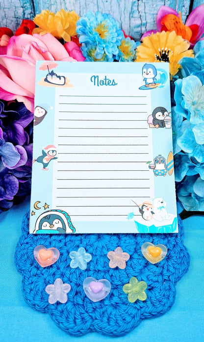 Penguin Adventures Notepad 4.25&amp;quot; x 5.5&amp;quot; - Autumnmist Boutique