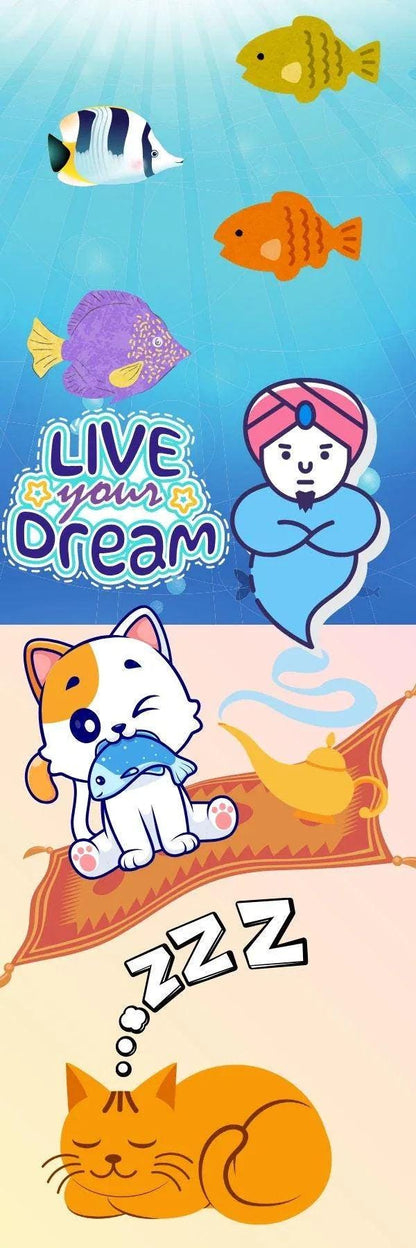 Live Your Dream Genie &amp; Cat Laminated Bookmark - Autumnmist Boutique