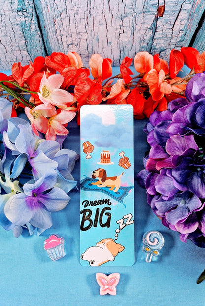 Dream Big Flying Dog Laminated Bookmark - Autumnmist Boutique