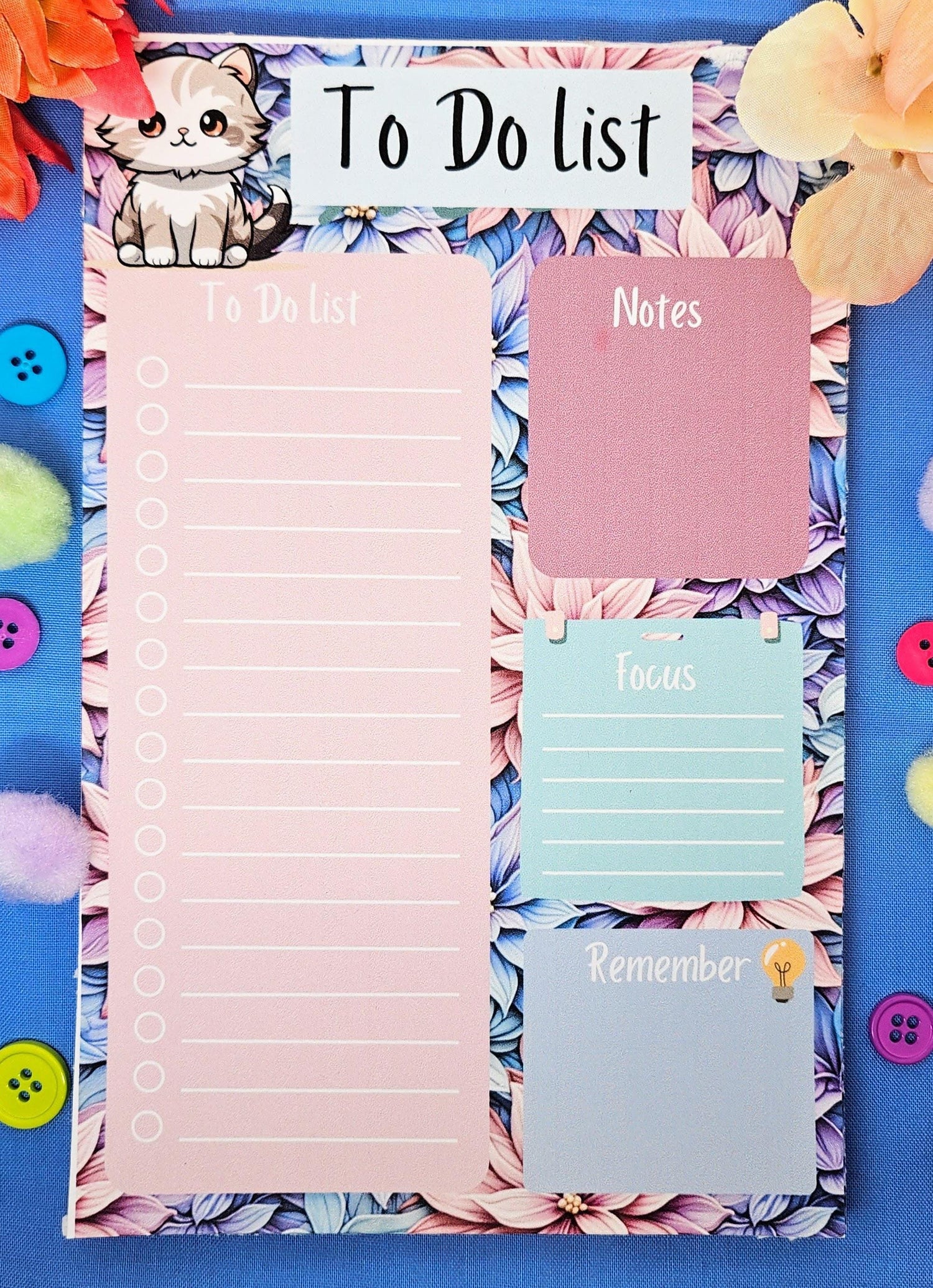 Blossom and Paws Daily Planner Notepad 5.5&amp;quot; x 8.5&amp;quot; - Autumnmist Boutique