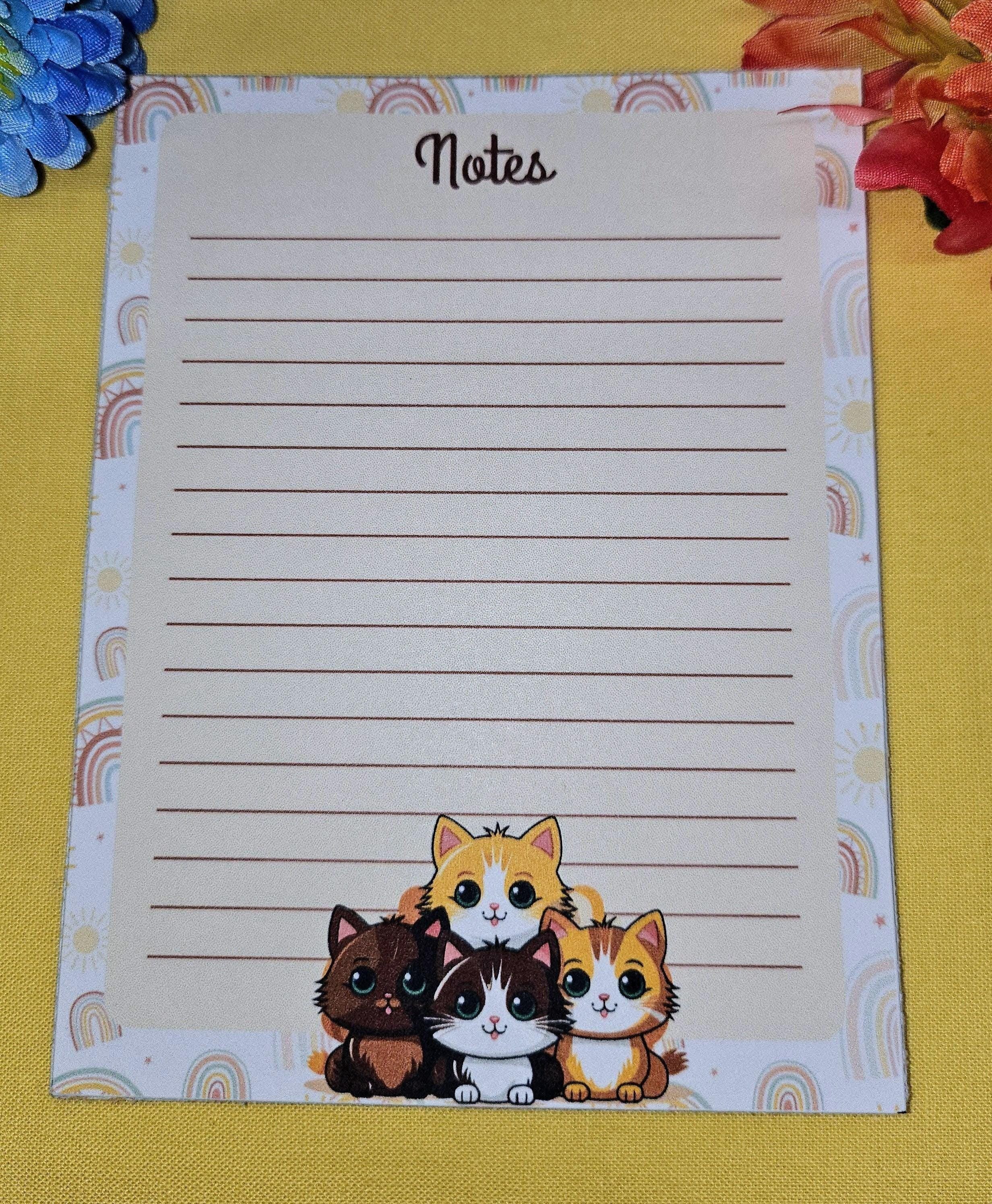Rainbow Cat Notepad 4.25&amp;quot; x 5.5&amp;quot; - Autumnmist Boutique