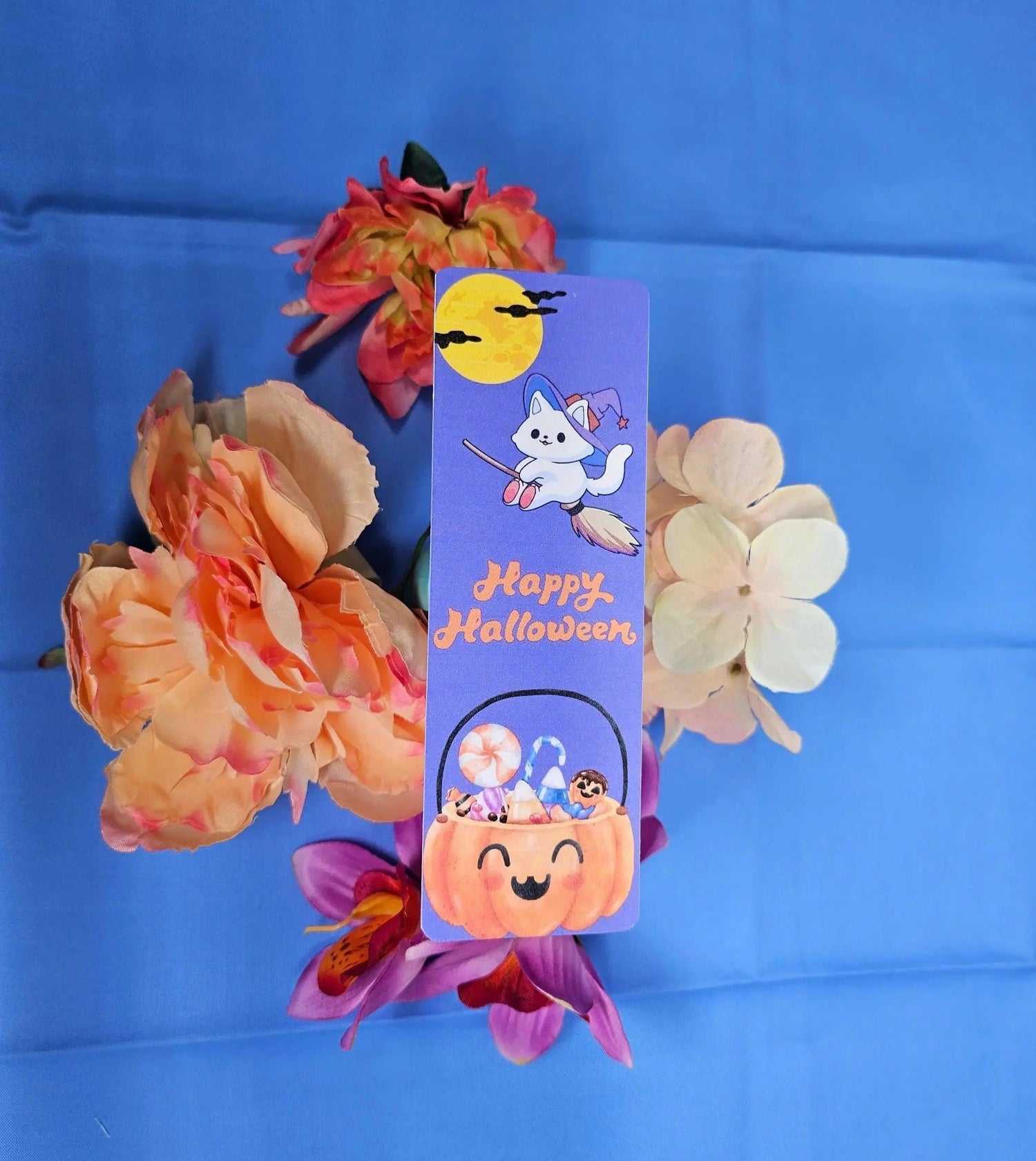 Happy Halloween Whiskers Laminated Bookmark - Autumnmist Boutique