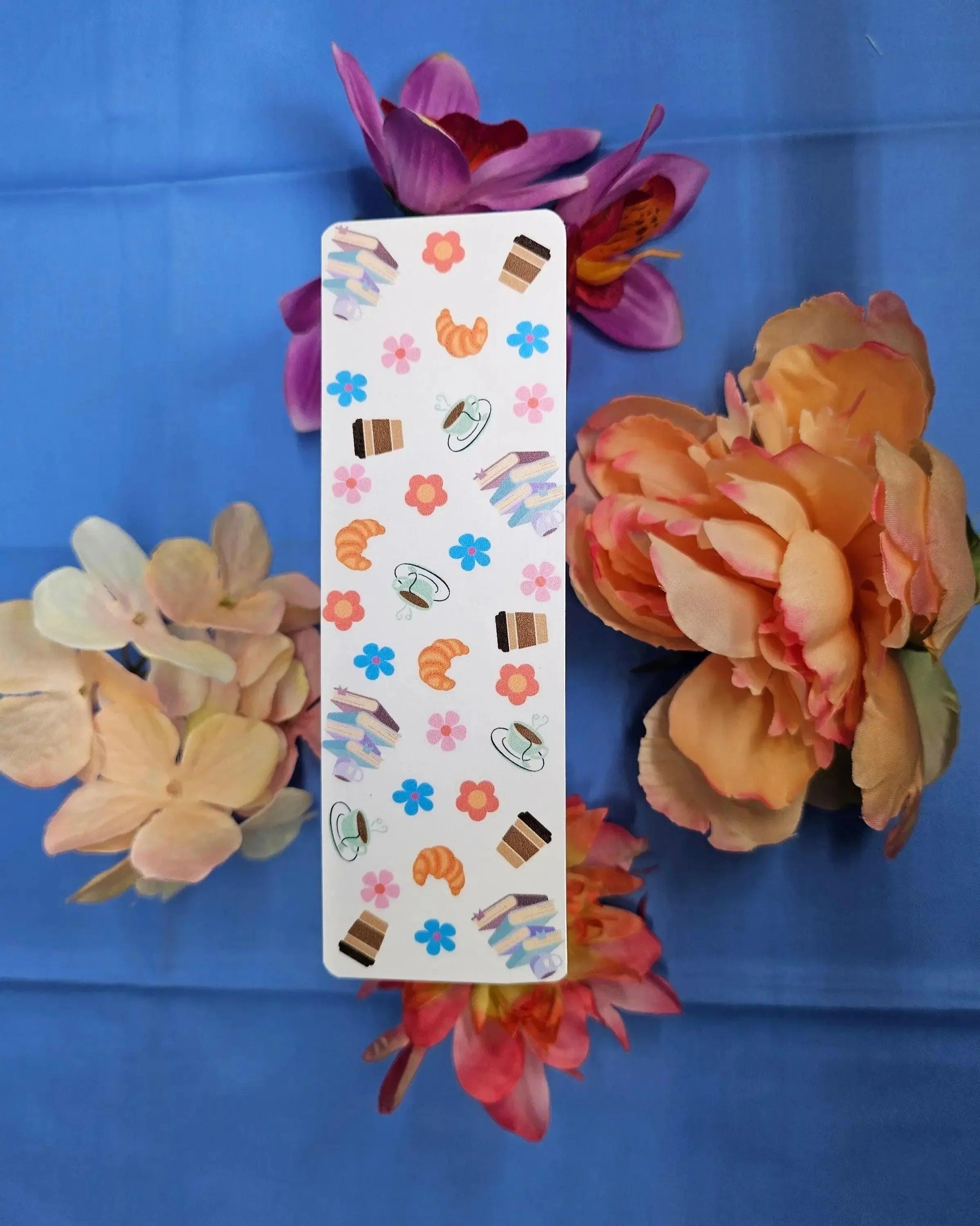 Coffee &amp; Books Laminated Bookmark - Autumnmist Boutique