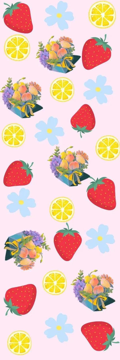 Strawberry &amp; Lemon Laminated Bookmark - Autumnmist Boutique