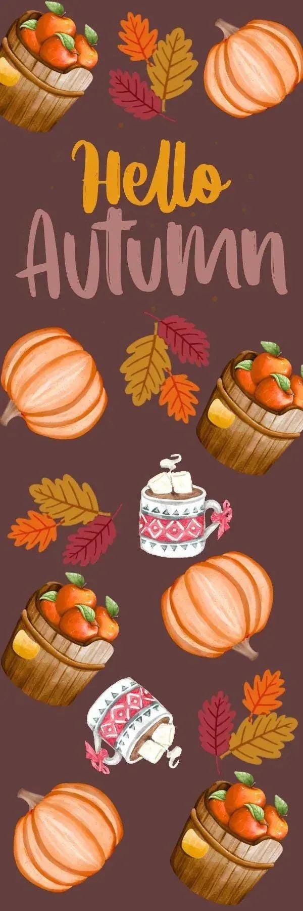 Hello Autumn Cozy Fall Laminated Bookmark - Autumnmist Boutique