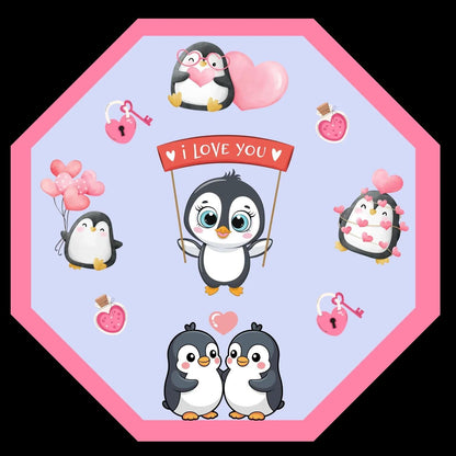 Penguin Kisses &amp; Heart Wishes Vinyl Sticker - Autumnmist Boutique