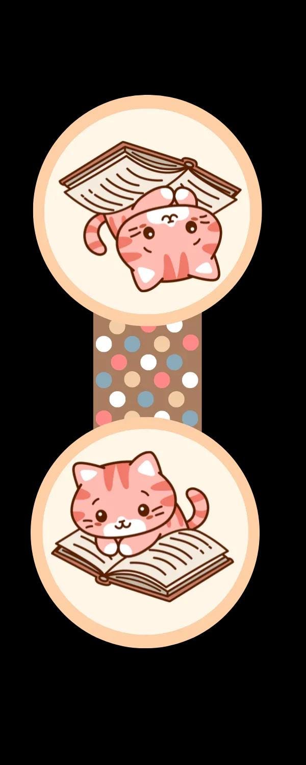 Paws &amp; Pages Reading Cat Magnetic Bookmark - Autumnmist Boutique
