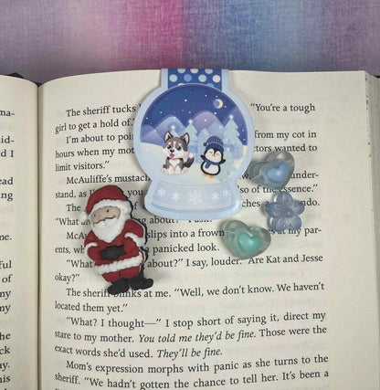 Winter Snowglobe Magnetic Bookmark - Autumnmist Boutique