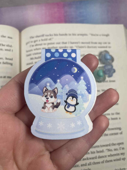 Winter Snowglobe Magnetic Bookmark - Autumnmist Boutique
