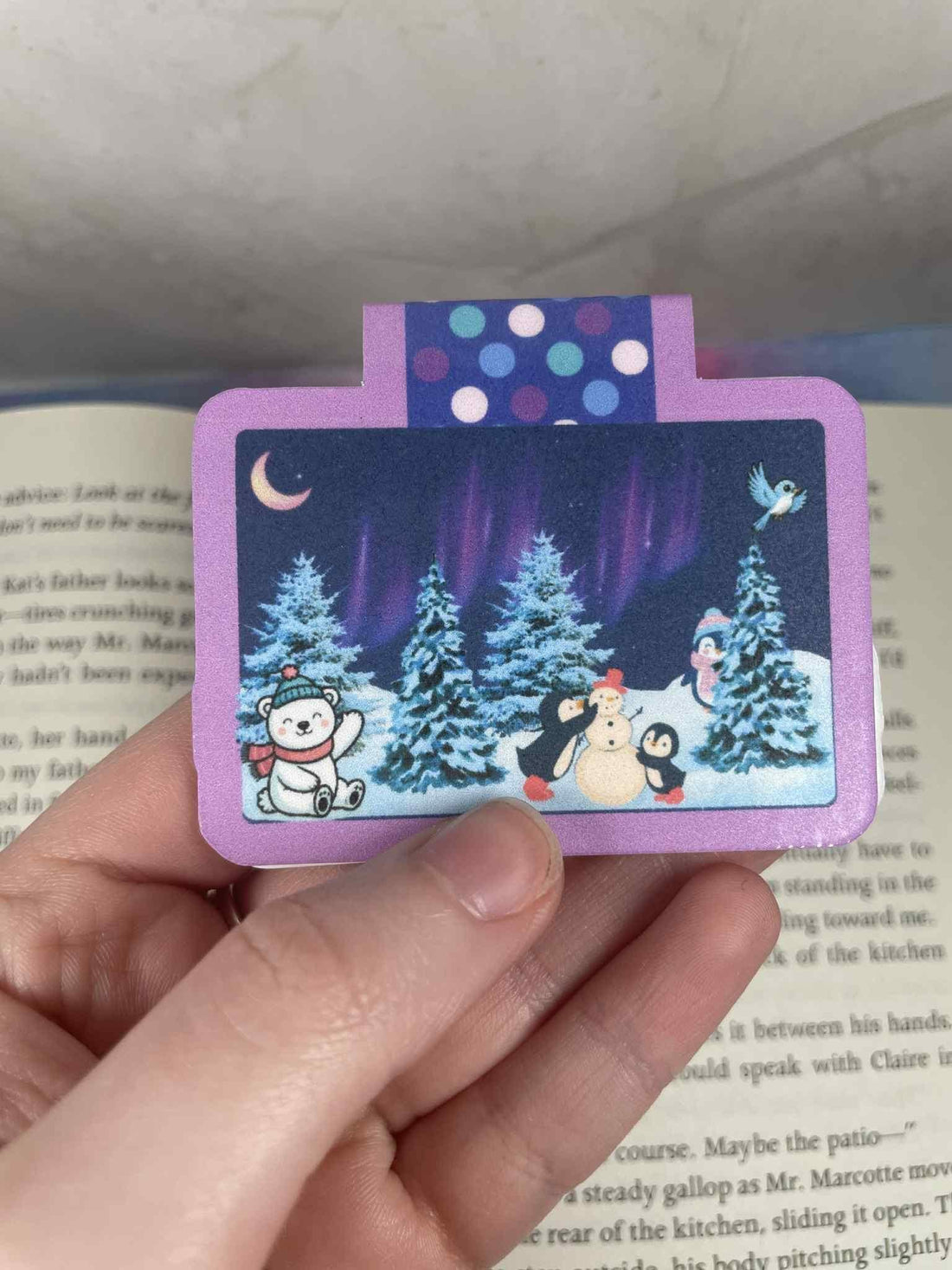 Winter Lights &amp; Snow Friends Magnetic Bookmark - Autumnmist Boutique