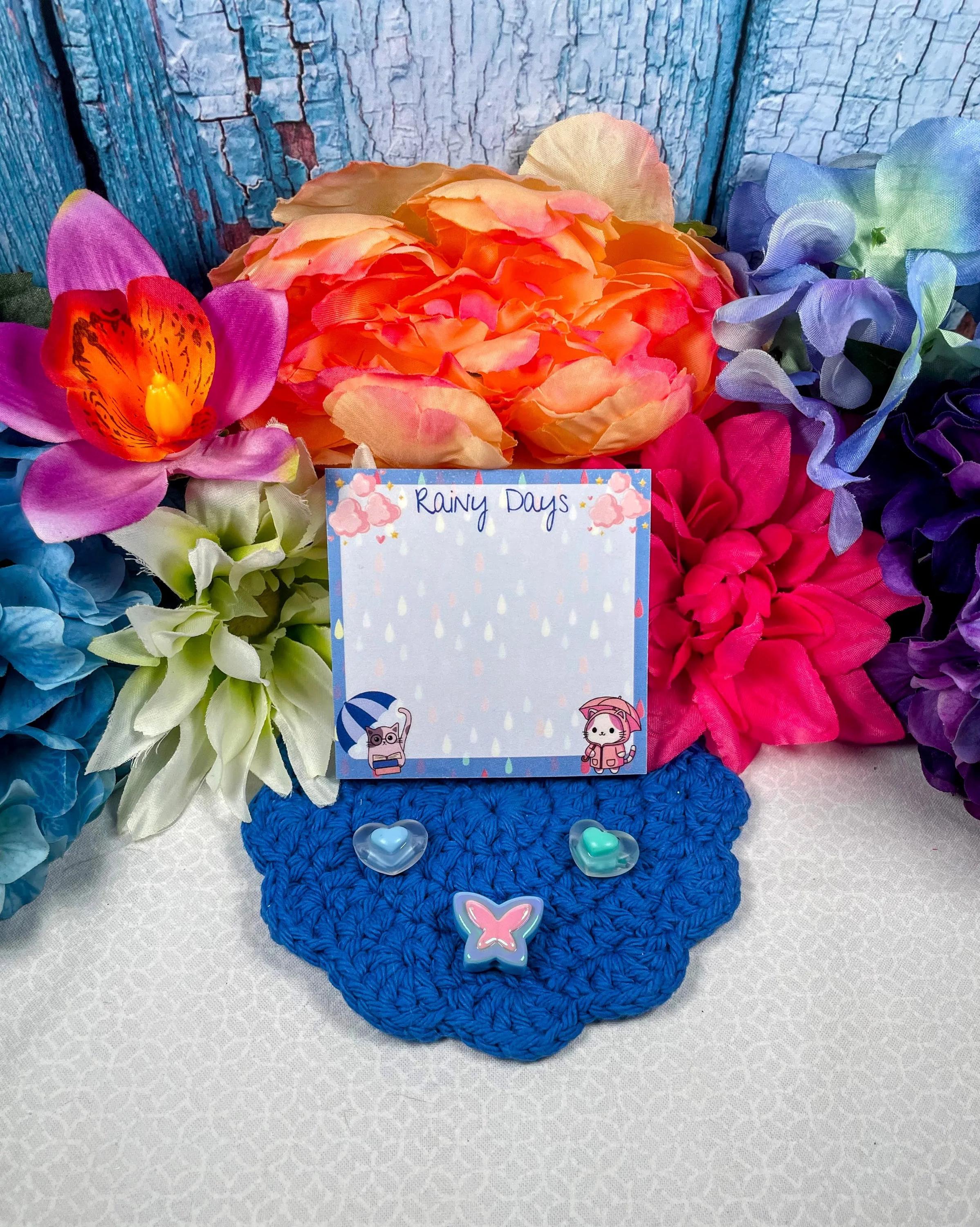Rainy Day Vibes Sticky Notes 3&amp;quot; x 3&amp;quot; - Autumnmist Boutique