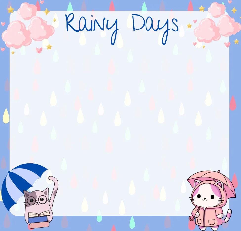 Rainy Day Vibes Sticky Notes 3&amp;quot; x 3&amp;quot; - Autumnmist Boutique