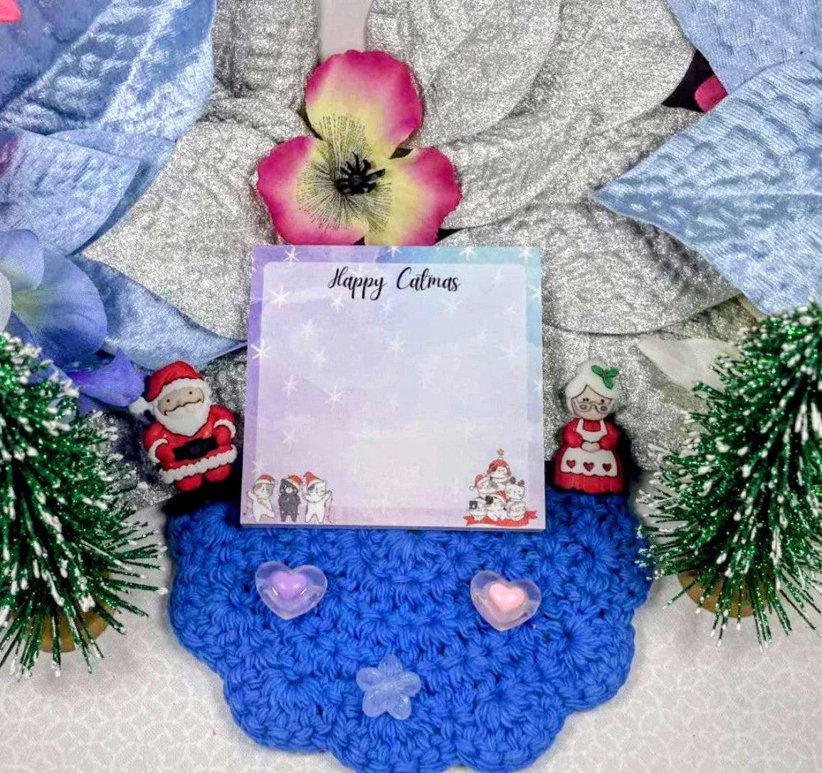 Cozy Catmas Sticky Notes 3&amp;quot; x 3&amp;quot; - Autumnmist Boutique
