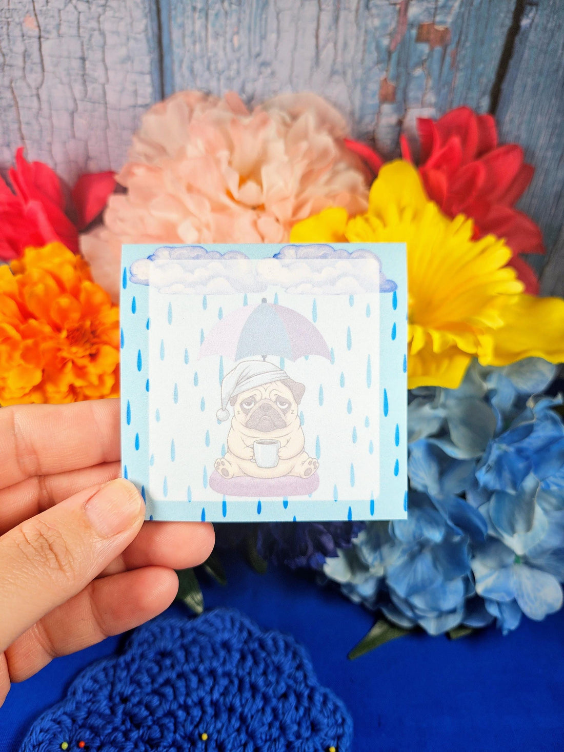 Rainy Dog Sticky Notes 3&amp;quot; x 3&amp;quot; Autumnmist Boutique