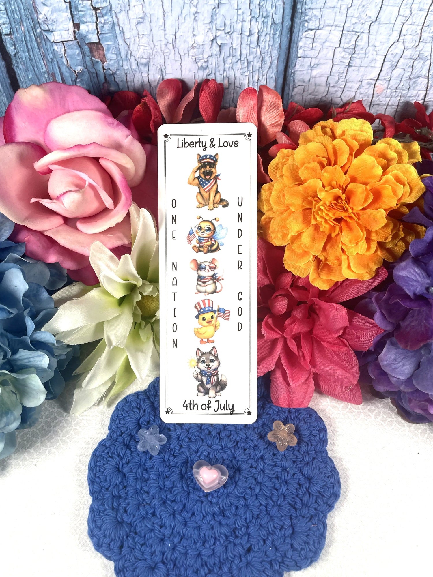 Liberty &amp; Love Patriotic Laminated Bookmark Autumnmist Boutique