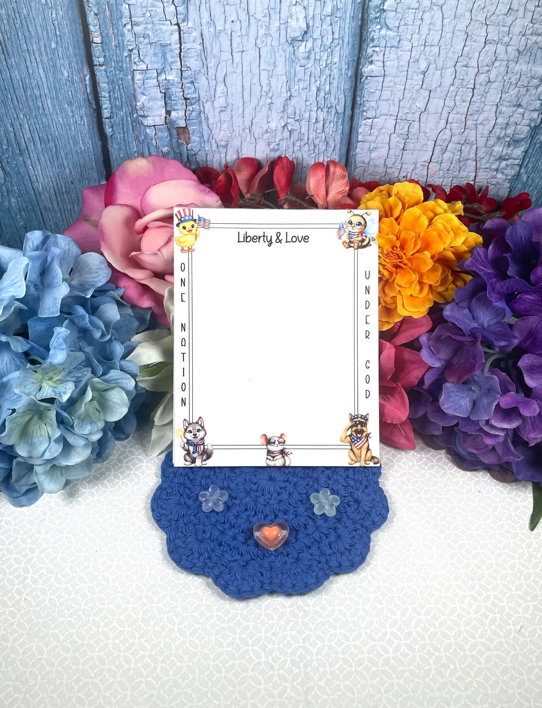 Liberty &amp; Love Patriotic Notepad 4.25" x 5.5" Autumnmist Boutique