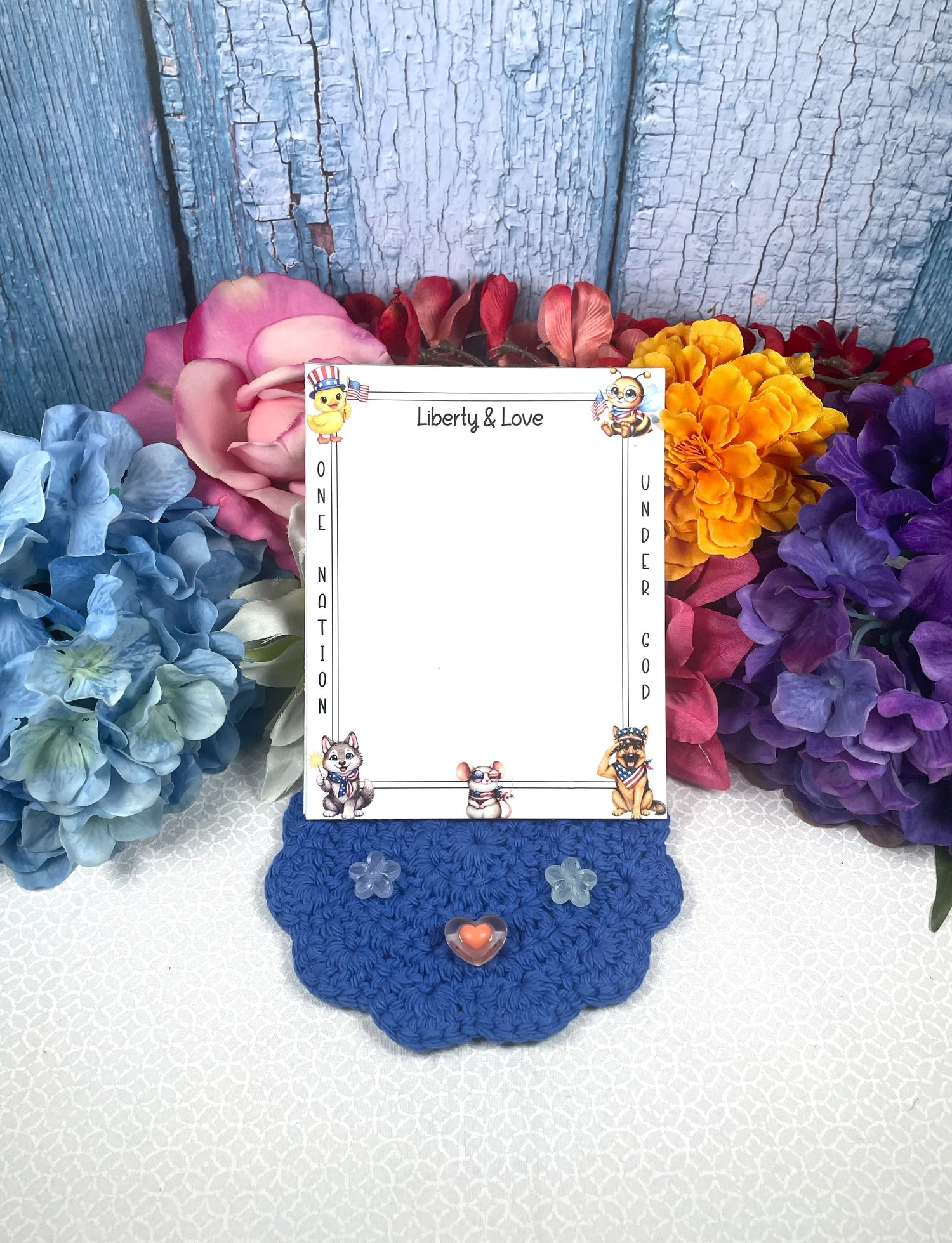 Liberty &amp; Love Patriotic Notepad 4.25" x 5.5" Autumnmist Boutique