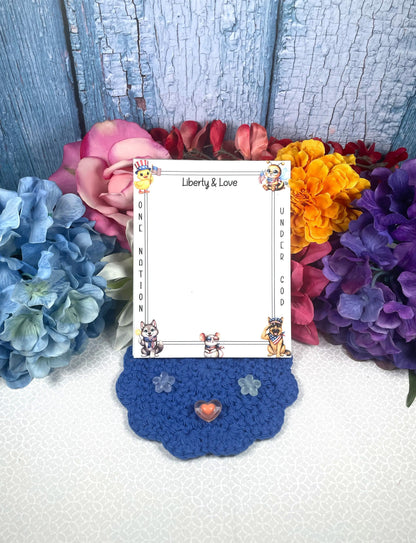 Liberty &amp; Love Patriotic Notepad 4.25" x 5.5" Autumnmist Boutique